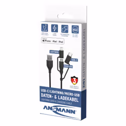 Ansmann 1700-0136 câble USB 1,2 m USB A Micro-USB B Noir