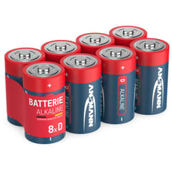Piles alcalines Mono d 1,5V (lot de 8) - Ansmann