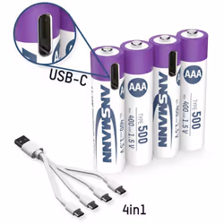 Informations techniques Capacité (mAh, Ah) : 500 mAh Comparatifs piles/accus : HR3, HR03, UO100557, DC2400, DC2400B4N, LR03,  ...