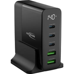 Ansmann - Desktop Ladegerät mit Display DC5140PD 140W Chargeur usb 140 w 2x usb-a, 3x usb-c® Power Delivery noir intérieure Y299473