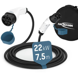 ANSMANN Câble de charge Type 22 kW 7,5 m pour recharge de véhicules électriques et hybrides (1 pce)