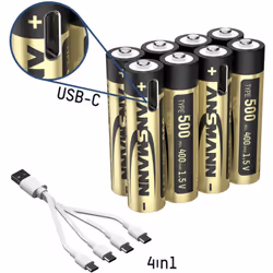 description Accus au ANSMANN lithium de haute qualité de taille Micro AAA avec une tension de 1,5 V et une capacité de 500 mA ...