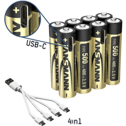 1311-0031 Pile rechargeable LR3 (aaa) lithium 400 mAh 1.5 v 8 pc(s) A952193 - Ansmann