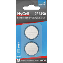 Piles boutons au lithium CR2450 3V, 2 pièces - Hycell