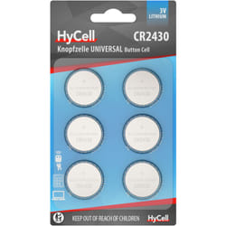 Hycell - Piles bouton au lithium CR2430 3V, 6 pièces