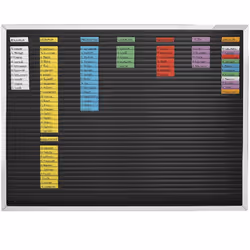 Planning à fiches, 61 rangées, l x h 800 x 774 mm. Produit livré = monté. Largeur = 800 mm. Hauteur = 774 mm. Matériau tablea ...