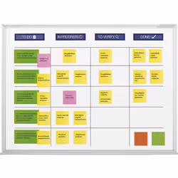 Tableau Scrum, kit standard comprenant les accessoires, l x h tableau 1200 x 900 mm. Produit livré = prémonté, montage final  ...