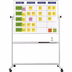 Tableau Scrum, kit standard comprenant les accessoires, l x h tableau 1200 x 900 mm, mobile. Produit livré = en partie démont ...