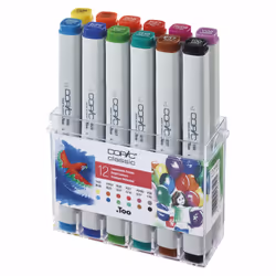 Copic Classic Bright Colours, 12 pièce(s), Multicolore, Pointe fine/biseautée, Rectangle, Encre à base d'alcool, Adult/Child