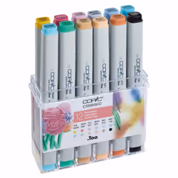 Copic Classic Pastel Colours, 12 pièce(s), Multicolore, Pointe fine/biseautée, Rectangle, Encre à base d'alcool, Adult/Child