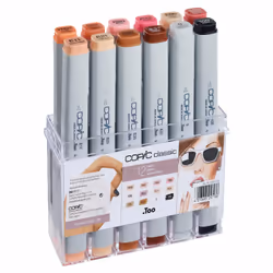 Copic Classic Portrait Colours, 12 pièce(s), Multicolore, Pointe fine/biseautée, Rectangle, Encre à base d'alcool, Adult/Chil ...
