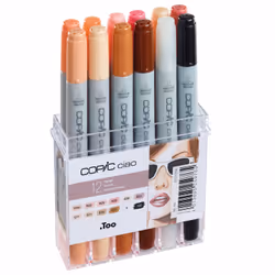 Copic Ciao Portrait Colours, 12 pièce(s), Multicolore, Pointe de ciseau à bois/brosse, Rond, Encre à base d'acrylique, Adult/ ...