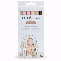 Copic Ciao 5+1 Set Portait Colours 1, 6 pièce(s), Multicolore, Pointe de ciseau à bois/brosse, Rond, Encre à base d'alcool, A ...