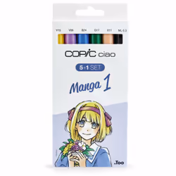 Copic Ciao 5+1 Set Manga 1, 6 pièce(s), Multicolore, Pointe de ciseau à bois/brosse, Rond, Encre à base d'alcool, Adult/Child