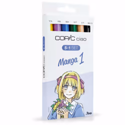 Copic Ciao 5+1 Set Manga 1 marqueur 6 pièce(s) Pointe de ciseau à bois/brosse Multicolore