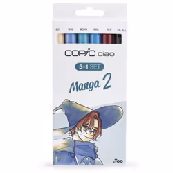 Copic Ciao "5+1" Set Manga 2, 6 pièce(s), Multicolore, Pointe de ciseau à bois/brosse, Rond, Encre à base d'alcool, Adult/Chi ...