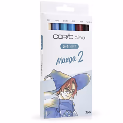 Copic Ciao "5+1" Set Manga 2 marqueur 6 pièce(s) Pointe de ciseau à bois/brosse Multicolore
