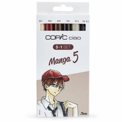 Copic Ciao 5+1 Set Manga 5 marqueur 6 pièce(s) Pointe de ciseau à bois/brosse Multicolore