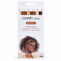 Copic Ciao 5+1 Set Portait Colours 2, 6 pièce(s), Multicolore, Pointe de ciseau à bois/brosse, Rond, Encre à base d'alcool, A ...