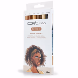 Copic Ciao 5+1 Set Portait Colours 2 marqueur 6 pièce(s) Pointe de ciseau à bois/brosse Multicolore