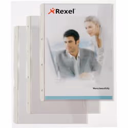 Rexel Chemises A4 avec rabat, coloris transparent (5), 210 x 297 mm (A4), Transparent, Malaisie, 0,13 mm, 233 mm, 301 mm