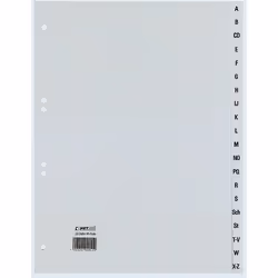 Rexel Intercalaires alphabétiques en polypropylène A-Z, A4, gris, Onglet avec index alphabétique, Polypropylène (PP), Gris, A ...