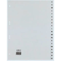 Rexel Intercalaires alphabétiques en polypropylène A-Z, A4, gris