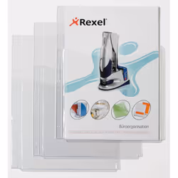 Rexel Pochette A4 grande capacité avec pochette frontale, 210 x 297 mm (A4), Transparent, Chlorure de polyvinyle, Chine, 0,18 ...