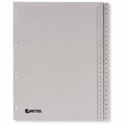 Rexel Index A4 en polypropylène 1-52 coloris gris, Gris, A4, 225 mm, 300 mm, 7 mm