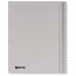 Rexel Index A4 en polypropylène 1-52 coloris gris
