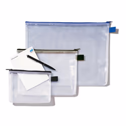 Rexel Pochette A5 en maille coloris noir, PVC, 31 g, Noir, Transparent