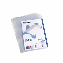 Rexel Chemise coin grainée A4 coloris transparent (100), 210 x 297 mm (A4), Transparent, Polypropylène (PP), 221 mm, 312 mm,  ...
