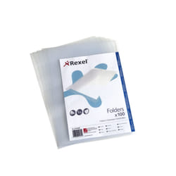 Rexel Chemise coin grainée A4 coloris transparent (100)