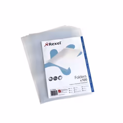Rexel Chemise coin grainée A4 coloris transparent (100)