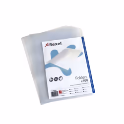 Rexel Chemise coin grainée A4 coloris transparent (100)