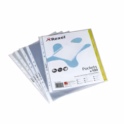 Rexel Pochette A5 ouverture haut transparente (100), Transparent, 175 mm, 225 mm, 25 mm