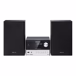 Grundig CMS 1050 BT DAB+, Système micro audio domestique, Noir, Argent, 30 W, DAB+, FM, PLL, MP3, WMA, CD, CD-R, CD-RW
