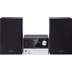 Grundig CMS 2000 BT, Système micro audio domestique, Noir, Argent, 30 W, FM, PLL, UKW, LED, Blanc