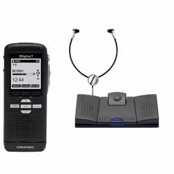 Grundig Digta 7 Starter Kit, 300 h, Quality Play (QP), Standard Play (SP), 200 - 20000 Hz, 2048 Mo, LCD, 160 x 160 pixels