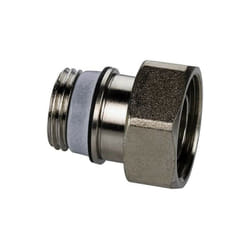 Raccord a vis avec cone euro DN15 1/2' male x 3/4' ecrou cone euro, nickele