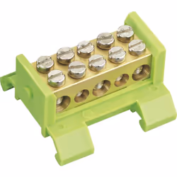 description Bloc de serrage PE/N pour fixation sur rail standard de 35 mm, par exemple dans les boîtiers de compteur, borne P ...