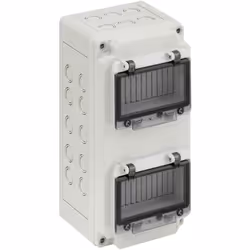 description Boîtier pour automates 2 rangées, qualité industrielle 2 x 6 unités de séparation, avec fenêtre rabattable, 1x bo ...