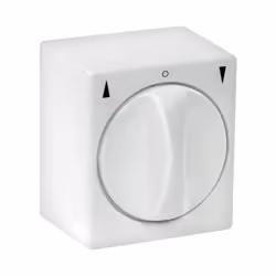 Description Commande confortable du moteur du volet roulant. Pour montage en saillie. L'interrupteur blanc à tête rotative di ...
