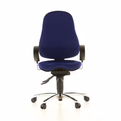 Siège de bureau - TOPSTAR - SITNES 10 - Tissu bleu - Accoudoirs réglables - Dossier lombaire intégré