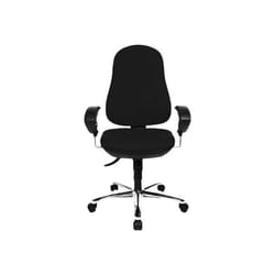 TOPSTAR Support SY Chaise opérateur accoudoirs en forme danneau pivotant polyester acier plaqué chrome noir