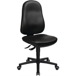 Chaise d'atelier pivotante Point 70 rouleaux rembourrage simili cuir noir 410-530 mm