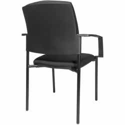 Chaise rembourrée empilable, piétement quatre pieds, lot de 2, piétement noir, rembourrage noir. Produit livré = monté. Color ...