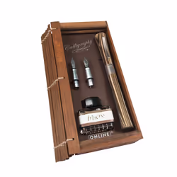 ONLINE Schreibgeräte Newood, Stylo-plume, Marron, Marron, Argent, Métal, Bois, Mat, 0.8,1.4,1.8 mm