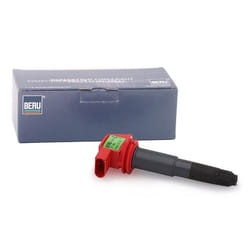 BERU ZSE042 Bobine d'allumage 12 Rouge Spark Spring 1 Version de raccord SAE, Cosse de bougie d'allumage comprise 17 PORSCHE: Cayenne, Panamera