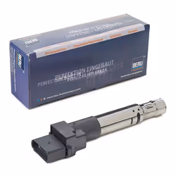 Bobine d'allumage; BERU; 4 12 Spark Spring 1 avec étage de sortie, Cosse de bougie d'allumage comprise 17; pour AUDI, PORSCHE ...